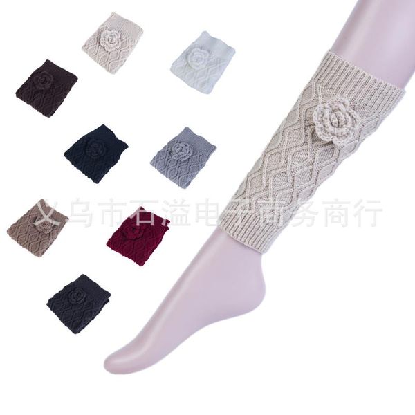 

case warm feet case yarn foot sock boot cover, Black;white