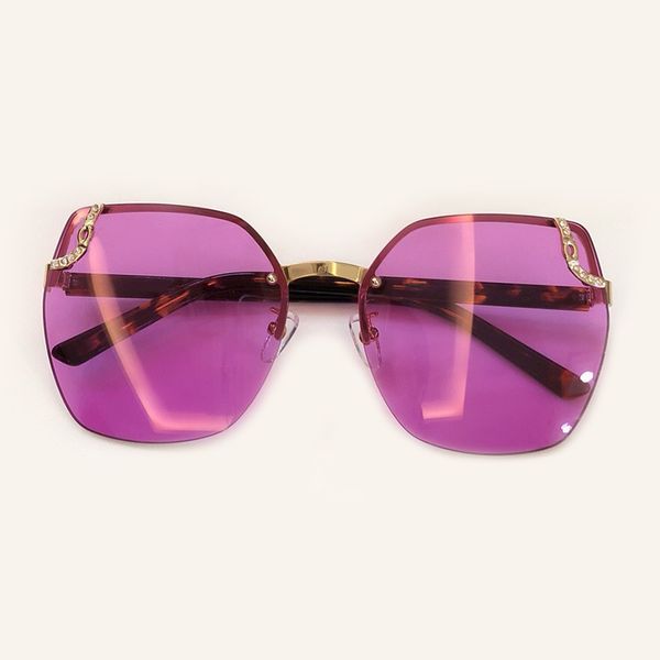 

2019 rimless sunglasses for women brand designer feminino retro fashion shades with box, White;black