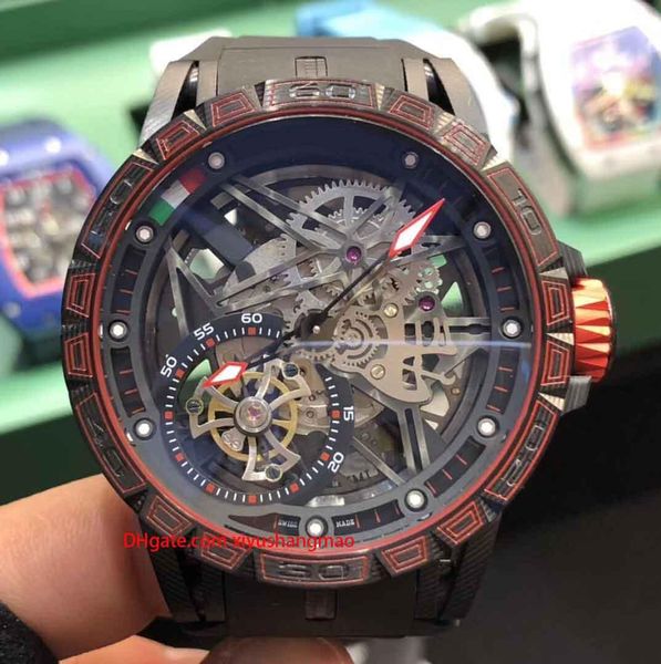 

luxury men's watch, master, watch, excalibur series, natural rubber strap, automatic mechanical movement, hollow perspective dial, Slivery;brown