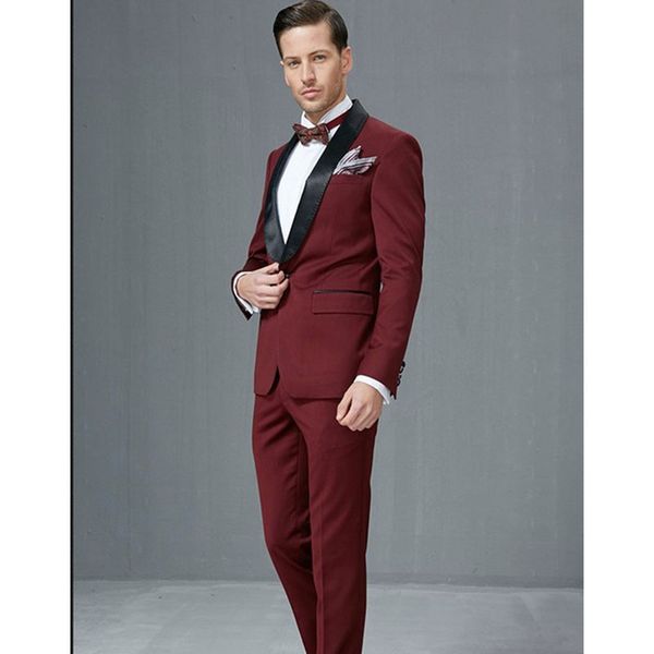 

красивый groomsmen шаль черный отворотом one button три pockes groom tuxedos мужские костюмы свадебные костюмы для мужчин (куртка + штаны, White;black
