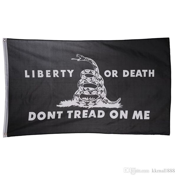 

3'x5' liberty or death don't tread on me flag gadsden double sided polyester outdoor indoor home decor banner - brass grommet