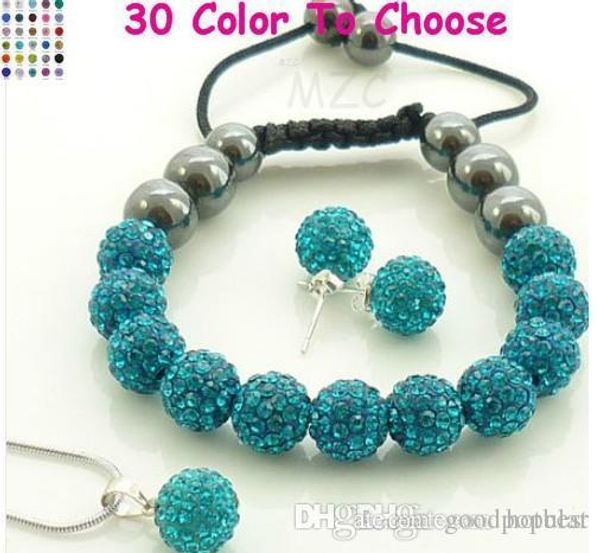 

mixed options10mm mix color white clear blue colored multicolor crystal crystal set pendant necklace bracelet disco balls e23, Black