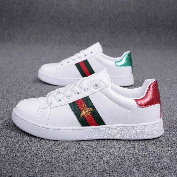 

new luxury designer gucci casual shoes ace embroidery bee tiger snake flat sneaker sports trainers genuine leather men women shoes, Black