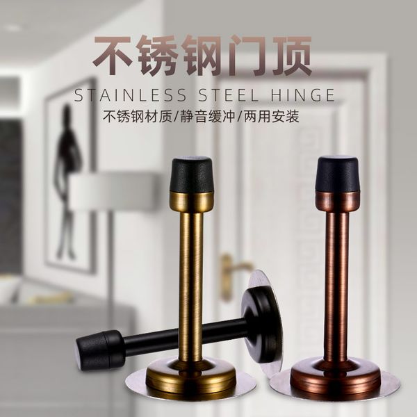 

hole-door stainless steel lengthen door anti-collision toilet door rubber doorsglass blocking