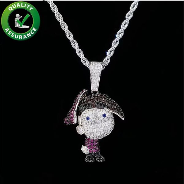 

luxury designer jewelry mens necklace iced out pendant hip hop bling diamond pendants timmy rapper fashion cartoon charms hiphop accessories, Silver