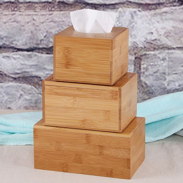 

3 sizes bamboo tissue box holder storage organizer fashion l and home decorative tissue holder case high quality