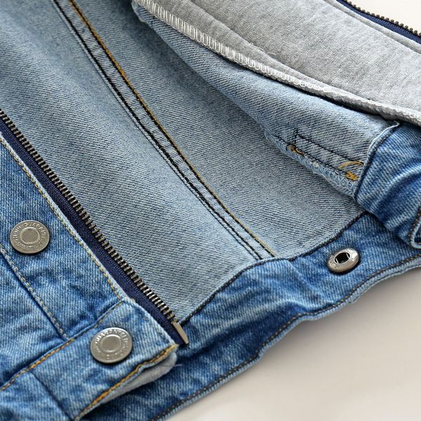 

warm denim cotton child coat casual children outerwear kids clothes windproof baby boys jackets for 3-10 years old, Blue;gray