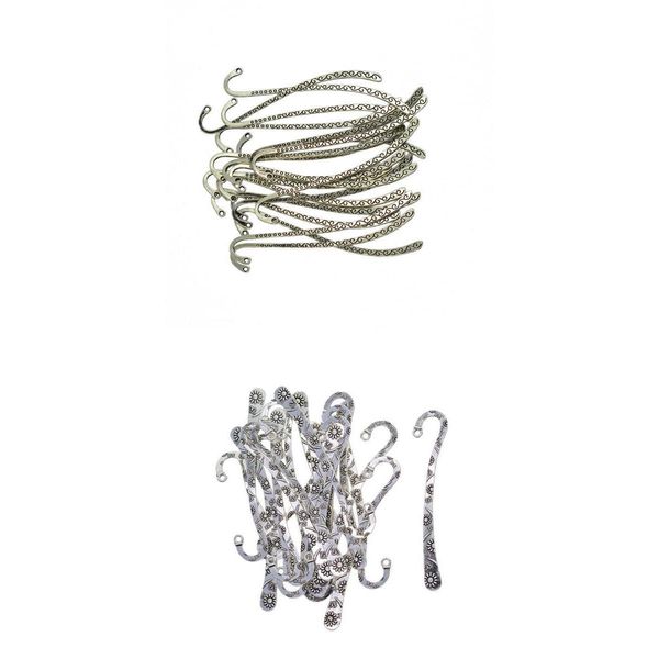 

40pcs retro tibetan silver classic bookmarks with hook diy book accessories