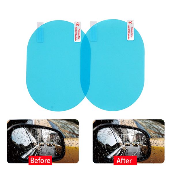 

2pcs car rearview mirror protective film anti fog window clear rainproof rear view mirror protective soft film auto accessories