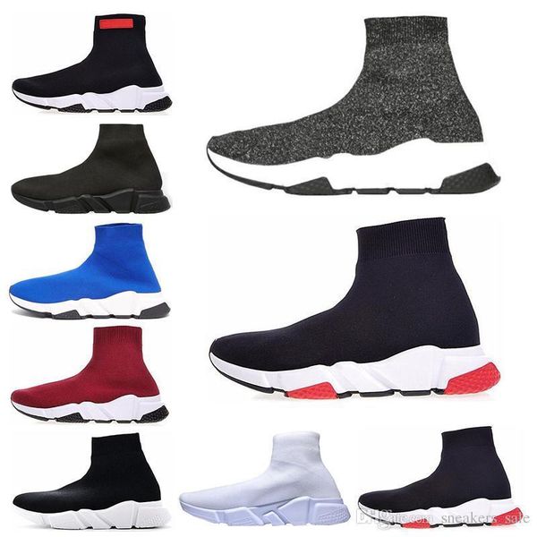 

trainer speed new men women sock shoes black white blue red glitter flat fashion luxury mens trainers runner sneakers eur 36-45
