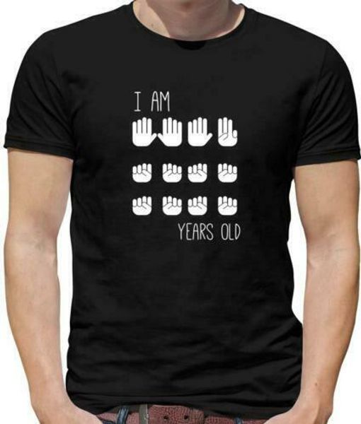 

i am hand logo 18 years old mens t-shirt - 18th - birthday age present -gift, White;black
