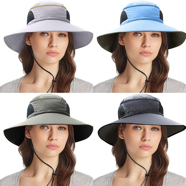 

women men foldable hat breathable mesh sunhat portable summer fishing outdoor hats h7jp