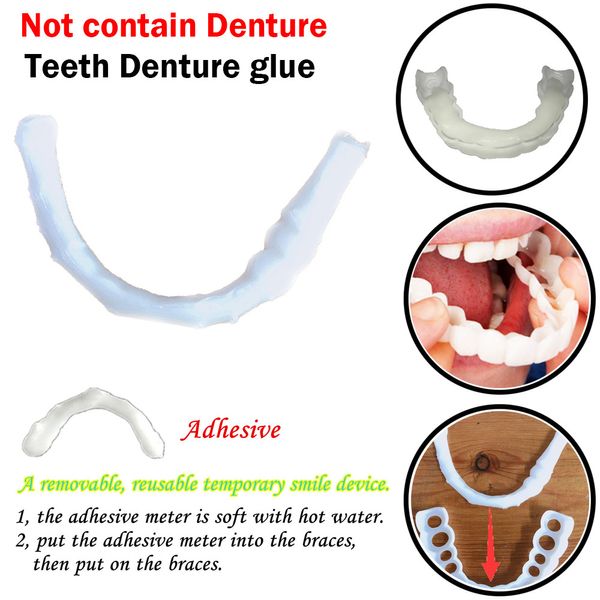 

1pc new denture adhesives glue 1/2 pc temporary smile comfort fit cosmetic teeth denture glue, Red;pink