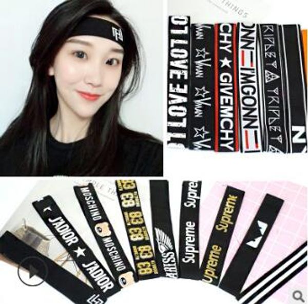 

120pcs/lot multi simple fabrics fitness yoga headband letters movement head bands hair styling tools accessory ha898, Brown