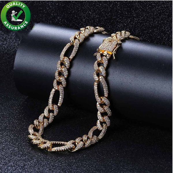 

iced out chains mens designer necklace hip hop jewelry cuban link tennis chain luxury bling rapper hiphop micro paved cz gold pandora style, Black