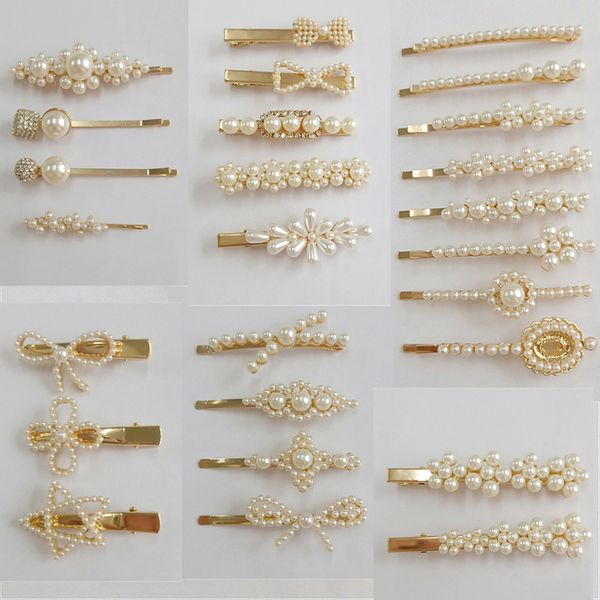 

10 шт. мода жемчуг зажим для волос для женщин элегантный корейский дизайн оснастки заколка палка шпилька для укладки волос аксессуары, Golden;white