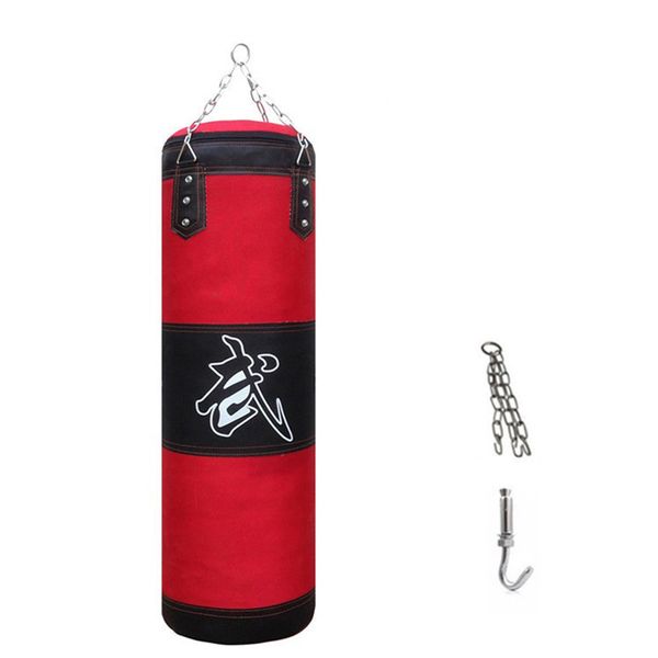 

empty punching bag w/ chain hook workout training sandbags sparring equipment