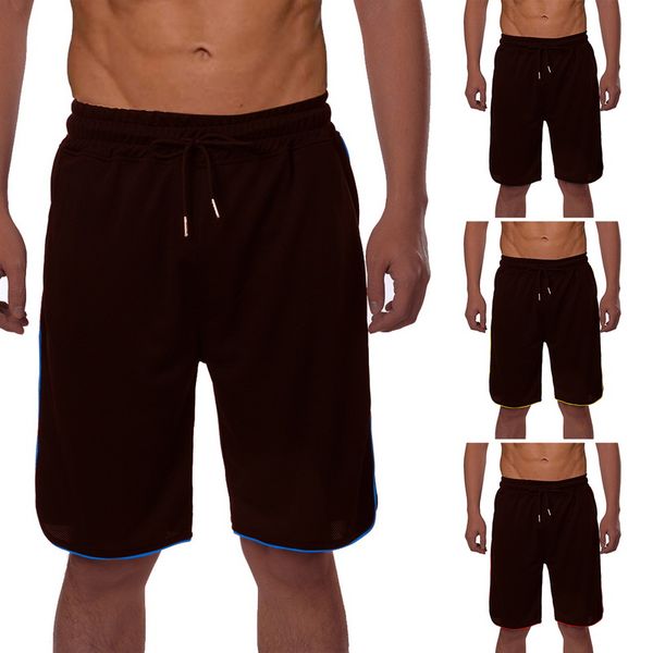 

men summer bodybuilding fitness gyms shorts men fashion striped patchwork short pants casual workout sporting quick dry shorts, White;black