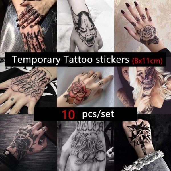 

10pcs temporary tattoo stickers flowers arm shoulder small stickers