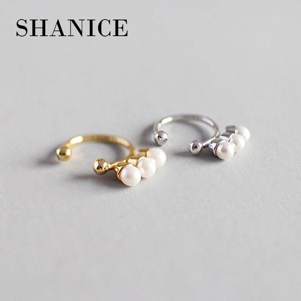 

shanice 100% 925 sterling silver shell pearls ear cuff clip on earrings for women fashion girl without piercing earings jewelry