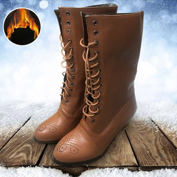 

punk style motorcycle boots biker waterproof woman shoes fashion pu leather waterproof snow boots women shoes chaussures femme, Black