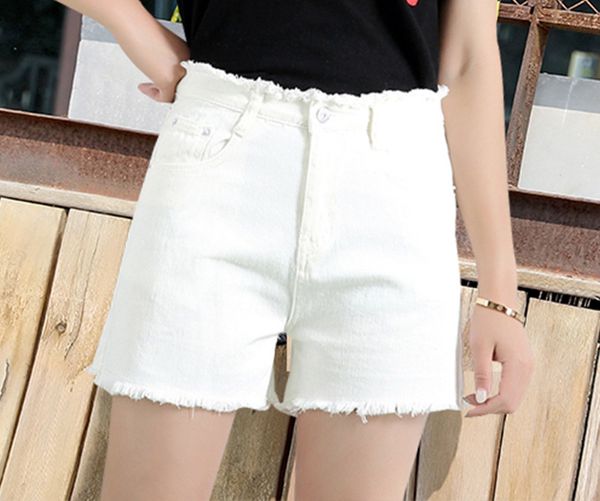 

jeans shorts women high waist new fashion summer was thin loose casual ultra short pant wide legs plus size lady denim short, Blue