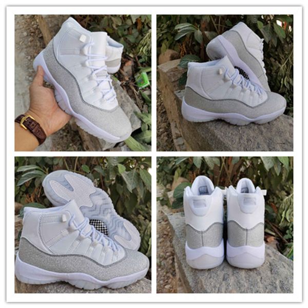 

2020 wmns металлик серебро 11 разводят prm наследница cap платье чикаго полночь военно-морской флот 11s space jam баскетбольная обувь мужски, White;red