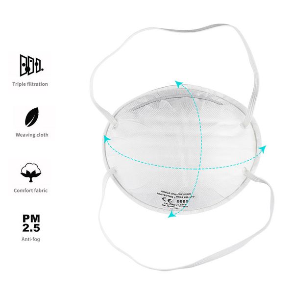 

1шт ffp2 нетканый анти pm2. 5 дыхание рот крышка пыли безопасности уход за лицом респираторная маска 732h