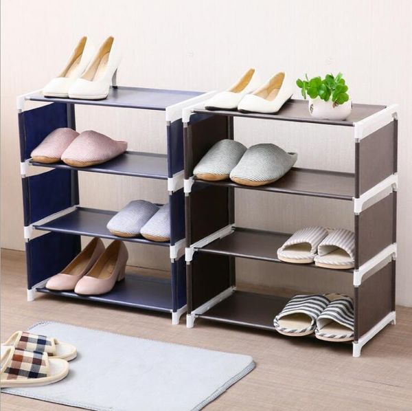2019 Creative Shoe Rack Fabric Home Assembly Shoe Rack Living Room Bedroom Solid Color Simple Non Woven Shoe Storage Rack Wholesale From Homegarden88