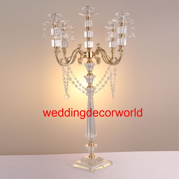 Neuer Stil Großhandel Hochzeit Mittelstücke Kristall Acryl Kandelaber Hochzeit Kerzenständer decor0787