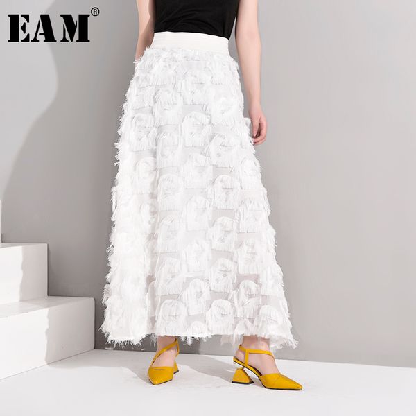 

eam] high waist tassels split perspective long temperament half-body skirt women fashion tide new spring autumn 2020 yc23701s, Black