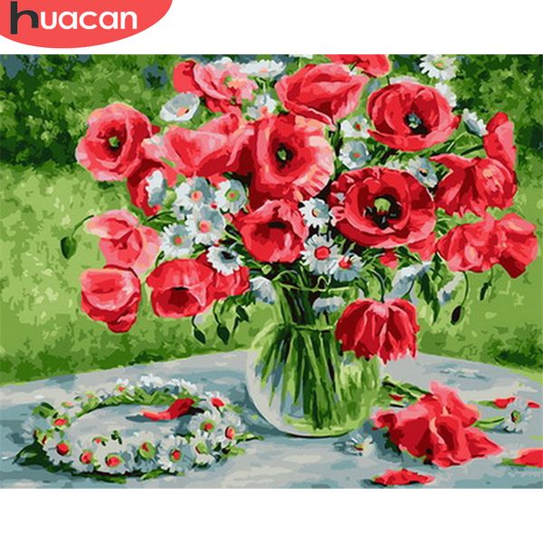 

huacan coloring by number flower drawing on canvas handpainted painting art gift diy pictures by number kits home decor