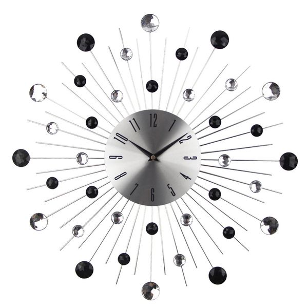 

new gypsophila diamond fashion wall clock wrought iron clock creative vintage metal art wall