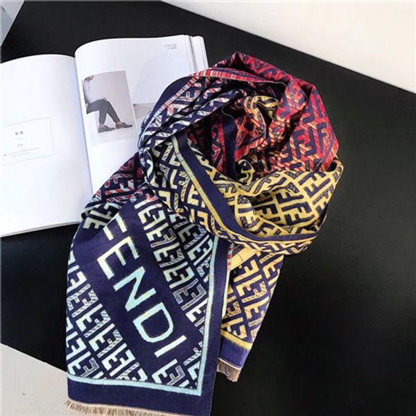 

spring 100% wool long scarf shawl for women and men classic brand warm scarves scarves wool scarf, Blue;gray