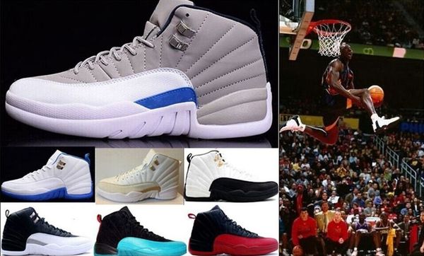 

12s flu game french blue the master gym red taxi playoffs basketball shoes trainers athletics shoes men woman 12 sneakers 15 47