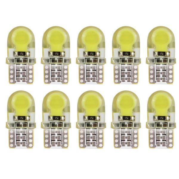 

10pcs dc 12v t10 cob 6smd led car light bulbs 360Â° beaming width lamps