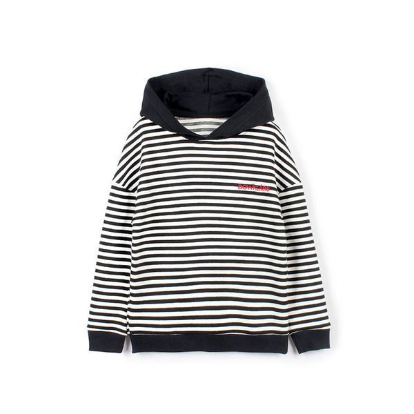 

kids boys hooded jacket 2020 spring autumn children knitted striped long sleeve outerwear coat for girls 5-14 years sweatshirt, Black