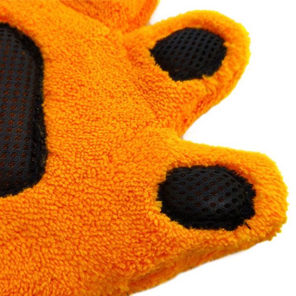 

pet soft gloves coral velvet bath trim groomer comfortable brush dog cat efficient hair remover mitt five finger design