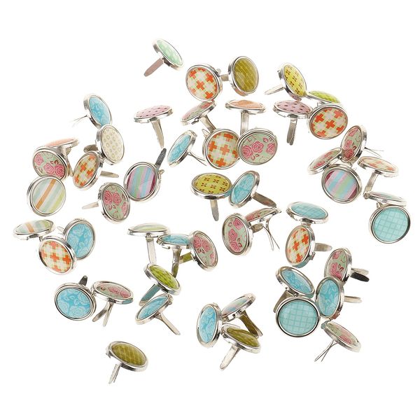 

50 pieces metallic mini metal brads fastener for scrapbooking embellishment other decorative stickers
