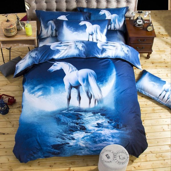 

3d printing horse bed linen galaxy duvet cover set sheet pillowcases bs91 single double twin/ 2pcs/3pcs/4pcs bedding sets