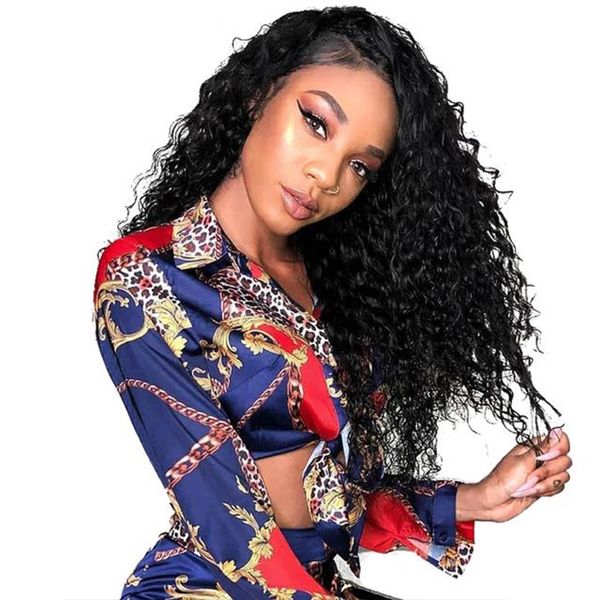 Glueless Curly Lace Wig Peruvian Hair Full Lace Human Hair Wig For