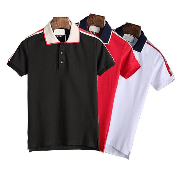 

2020 новый дизайнер поло рубашки поло повседневная мужская футболка snake bee письмо версия для печати мода high street мужские поло тройник, White;black