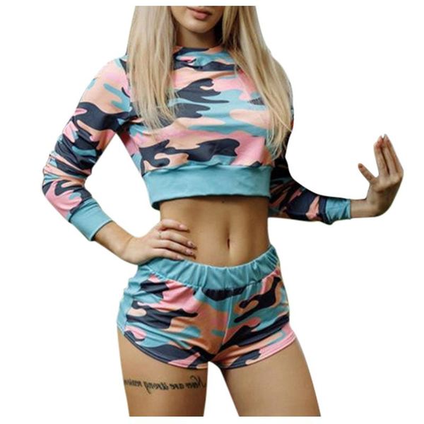 

camouflage yoga shorts set women gym yoga suit clothing female leggings running clothes leggings women, White;red