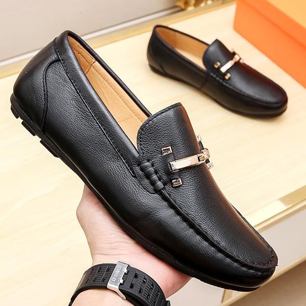 

new highquality designer mens driving shoes casual leather loafers mens soft and comfortable in moccasin shoes comfortable boatshaped qdo, Black