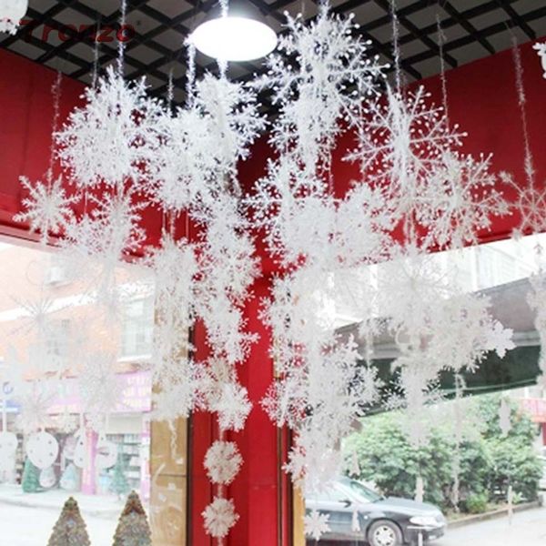 

30pcs/lot small artificial white christmas snowflakes decoration christmas tree party pendant decoration