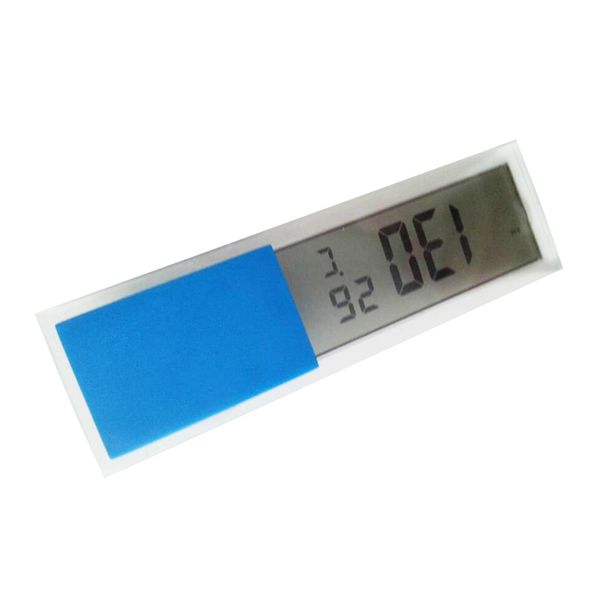 

home car digital clock thermometer transparent lcd display automobile watches with sucker ornaments jld