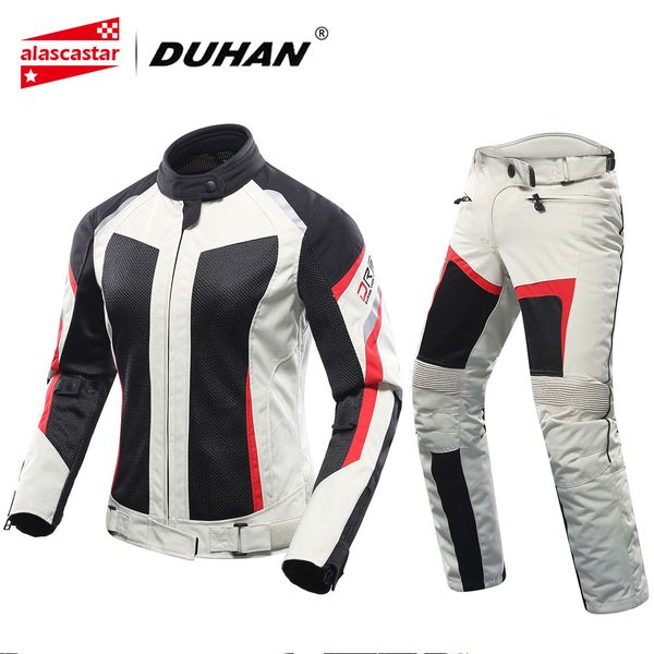 

duhan motorcycle jacket+motorcycle pants set women breathable mesh motorbike chaqueta moto motoqueiro riding jackets motorcycle