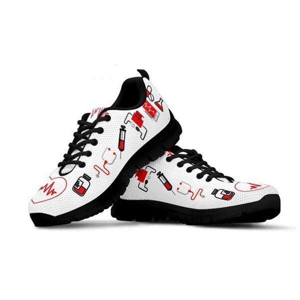 

women heart shoes printing for work woman comfortable nursing mesh sneakers girls black flat shoes zapatillas