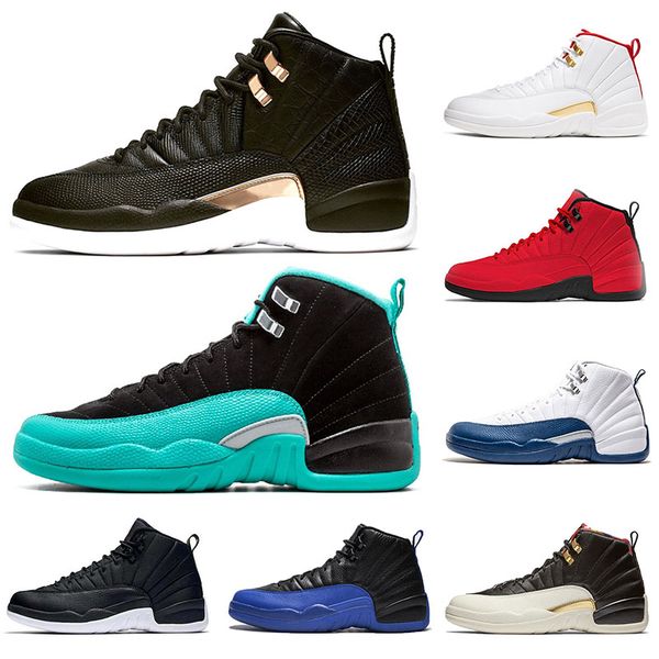 

hotsale jumpman 12 черный нейлон hyper джейд мужская баскетбольная обувь 12s фиба университет gold game royal black gym красный мужчин sneak, White;red