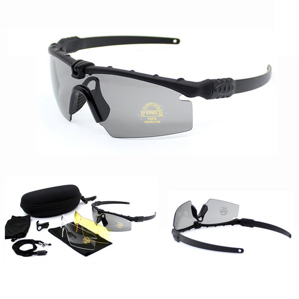 

hiking fishing sunglasses tactical glasses army shooting goggles hunting camping eyewear eye protective glasses, White;black